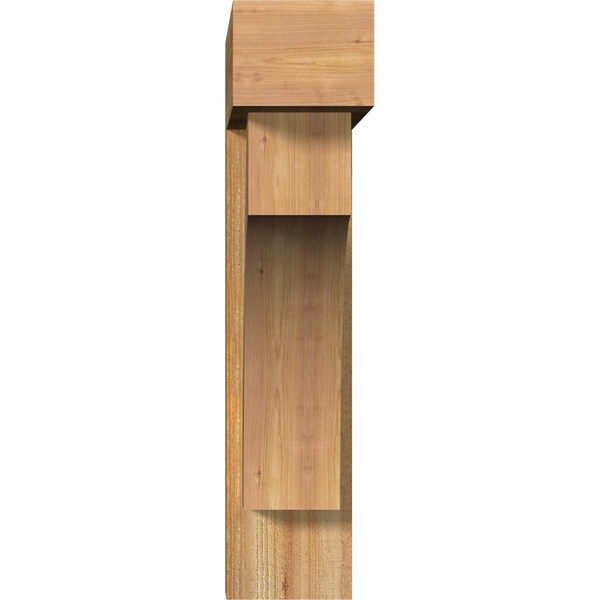 Westlake Block Rough Sawn Bracket W/ Offset Brace, Western Red Cedar, 8W X 30D X 36H